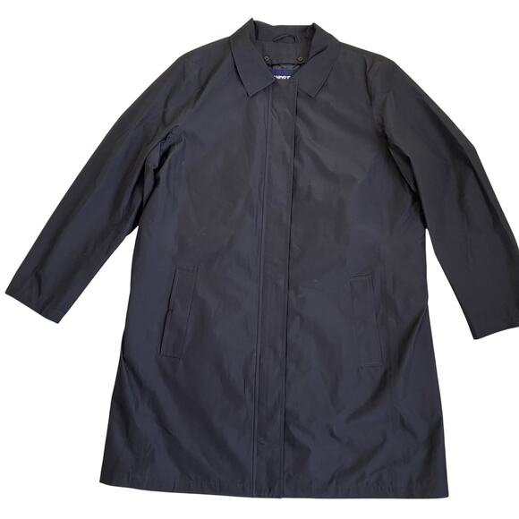 Lands’ End Wmns XL Black Long Trenchcoat Removable Insulation Polyester Read! - Picture 6 of 16